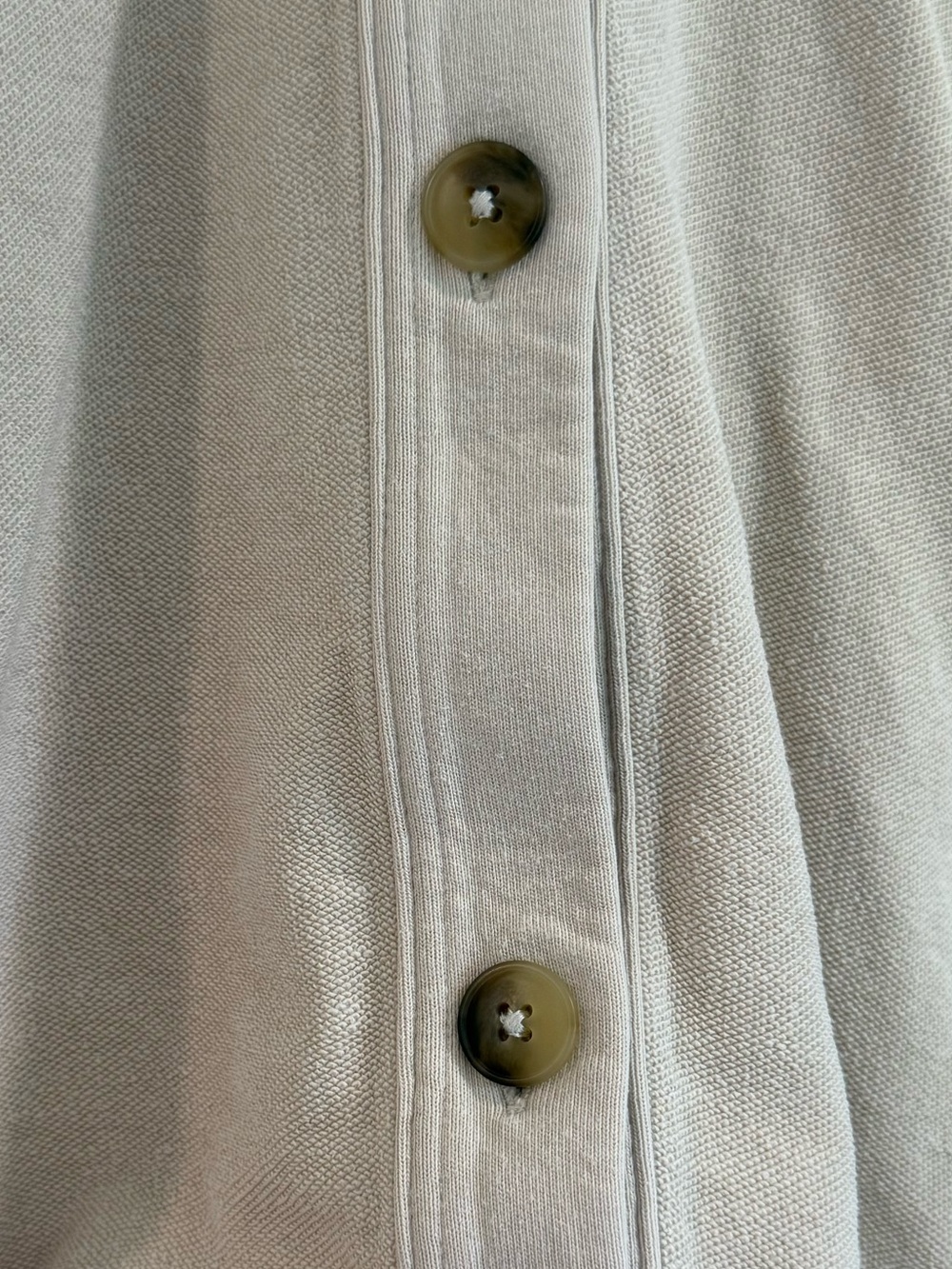 Aerie Cotton Textured Oversized Button Down Cream Lumberjane Fall Shacket - Picture 3 of 4